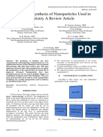 Methods of Synthesis of Nanoparticles Used in Dentistry A Review Article