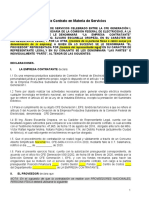 Modelo de Contrato en Materia de Servicios