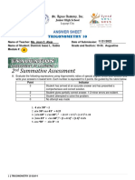 SLM 4 Trigonometric Ratios of Special Angles Answer Sheet-Summative Dominic Gubia Augustine 1