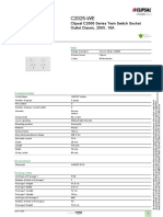 Product Data Sheet: Clipsal C2000 Series Twin Switch Socket Outlet Classic, 250V, 10A