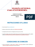 CLASE 1 - Generalidades de La Farmacología y Farmacocinética I - 2022