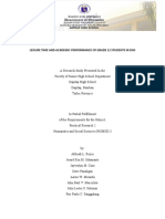 Leisure Time and Academic Performance of Grade 12 Students in Dhs Group 3