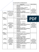 Home Learning Plan For Mathematics 8