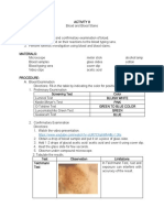 ACTIVITY 8 Blood and Blood Stains