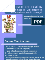 Unidade 3 - Da Dissoluã Ã o Da Sociedade e Vinculo Conjugal