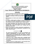 Prova 143 2022a Ufes Prova D Tecnico de Tecnologia Da Informacao