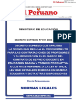 Decreto Supremo Que Aprueba La Norma Que Regula El Procedimi Decreto Supremo N 001 2023 Minedu 2145475 1