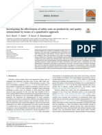 Investigating The Effectiveness of Safety Costs On Productivity and Quality Enhancement by Means of A Quantitative Approach