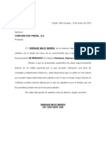 Carta de Renuncia Tredel Corporación