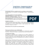 (Antecendentes) ISOMERÍA GEOMÉTRICA TRANSPOSICIÓN DE ANHIDRIDO MALEICO A ÁCIDO FUMÁRICO