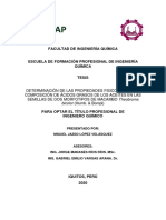 DETERMINACIÓN DE LAS PROPIEDADES FISICOQUÍMICAS Y Composicion de Acidos Grasos de Los Aceites en Las Semillas de Dos Morfotipos de Macambo