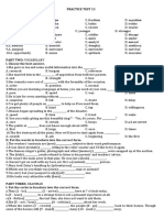 Answer Key To Practice Test 13