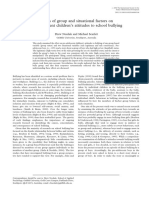 Effects of Group and Situation Factors On Pre-Adolescent Children's Attitudes To School Bullying