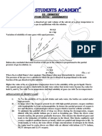 HENRY'S LAW (SOLUTIONS) & Assignments