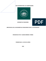 Ensayo de La Importacia de Las Matematica Financiera en La Contabilidad