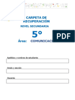 Carpeta de Recuperación de Comunicación 5.º Secundaria