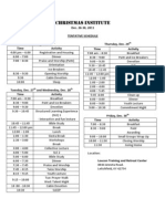 Tentative Schedule