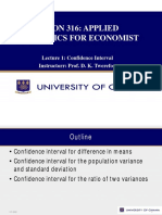 Lecture 1 CONFIDENCE INTERVAL