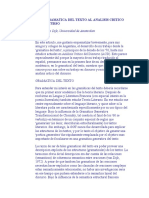 De La Gramatica Del Texto Al Analisis Critico Del Discurso