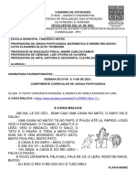 Atividades 3º Ano A - Período de Realização 07-06-2021 A 18-06-2021 (Devolver Dia 21-06-2021) Escola Tancredo Neves