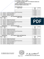 (For The Candidates Admitted in 2022 Batch Only) : Branch Name B.E. Aeronautical Engineering