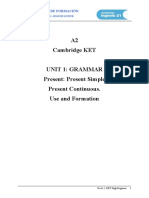 A2 KET UNIT 1 Grammar PRESENT SIMPLE AND CONTINUOUS