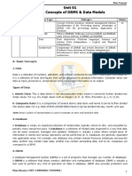 Unit 01 Basic Concepts of DBMS & Data Models