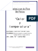 "Calor Y Temperatura": Trabajo Práctico de Física