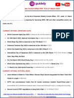 Important Weekly Current Affairs PDF 15 To 21 March 2023