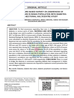 A Questionnaire Based Survey On Awareness of Diabetic Foot Care in Indian Population With Diabetes: A Cross Sectional Multicentre Study