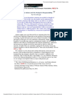 Therapeutic Action and The Analyst's Responsibility - Greenberg Paper