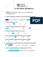 Practica 1er Parcial Matematica: Selecciona La Respuesta Correcta Encerrando La Letra Correspondiente A Esta