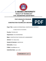 Claims in International Construction Contract: A Case Study of Ethiopia