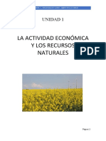 La Actividad Económica Y Los Recursos Naturales: Unidad 1