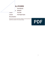 Political Studies: Name David Opondo Sudent Number 0301327H Course Pols170Q Lecturer Prof. Rupert Taylor Essay Question