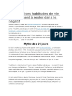 50 Mauvaises Habitudes de Vie Qui Poussent À Rester Dans Le Négatif