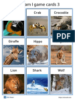 Printable Who Am I Game Animals