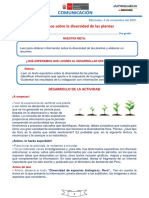 Comunicación: Leemos Sobre La Diversidad de Las Plantas