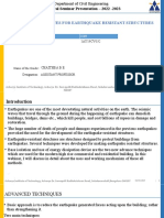 Technical Seminar Presentation - 2022 - 2023: Advanced Techniques For Earthquake Resistant Structures