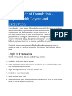 Construction of Foundation - Depth, Width, Layout and Excavation