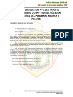 Decreto Legislativo #1133, para El Ordenamiento Definitivo Del Régimen de Pensiones Del Personal Militar Y Policial