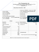 Eris Therapeutics LTD: Salary Slip For December - 2022