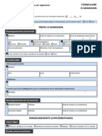 Formulaire D'Admission: Renseignements Personnels