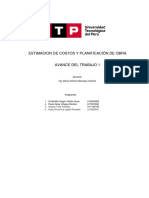 Estimacion de Costos Y Planificación de Obra: Docente: Ing. Marco Antonio Manrique Velazco