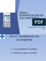 Estratificación Del Uso Lingüístico