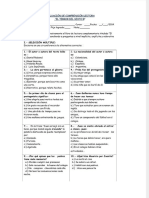 Evaluación de Comprensión Lectora "El Terror Del Sexto B"