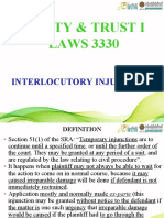 Equity & Trust I LAWS 3330: Interlocutory Injunction