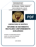 Laboratorio de Biofísica Informe de Movimiento Rectilineo Uniformemente Acelerado