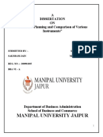 Manipal University Jaipur: A Dissertation ON "Financial Planning and Comparison of Various Instruments"