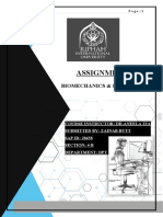 Assignment-Ii: Biomechanics & Ergonomics